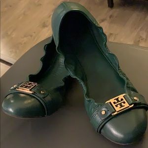 Tory Burch Winter Green Ballet Flats